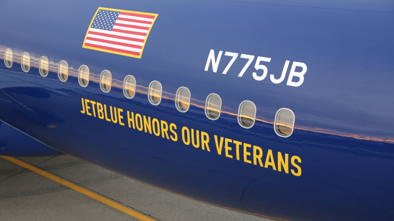 Illustration for article titled JetBlue Dedicates Special Livery To Armed Forces Veterans